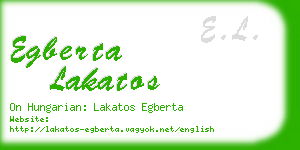 egberta lakatos business card